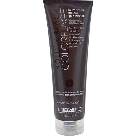 Giovanni, colorflage, daily color defense shampoo, boldly black, 8.5 fl
