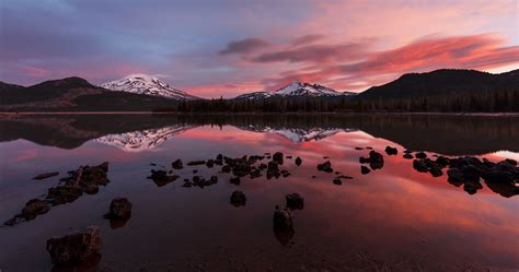 Sparks Lake At Sunrise Mt Bachelor Area Central Oregon Flickr