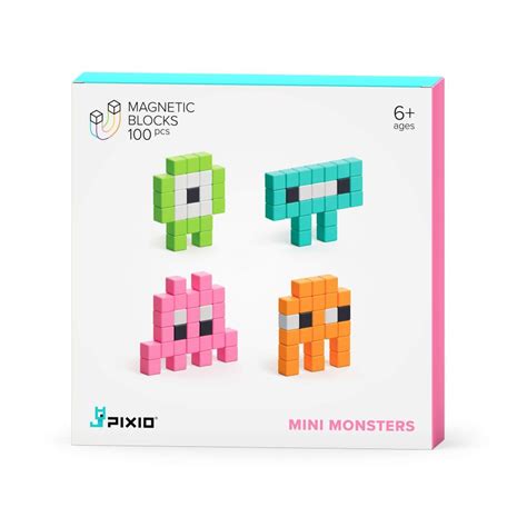Pixio Mini Monsters Story Series 100pcs Magnetic Blocks Set With Free