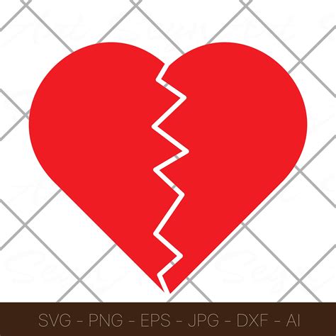Broken Heart Svg Hearts Png Cricut Instant Download Ai Dxf Etsy Canada