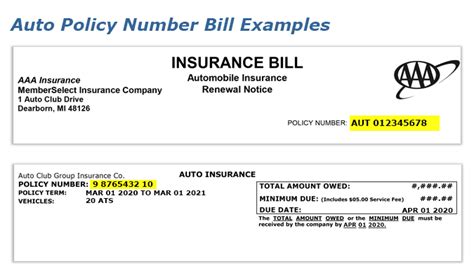 Car Insurance Policy Car Insurance Policy Number Example