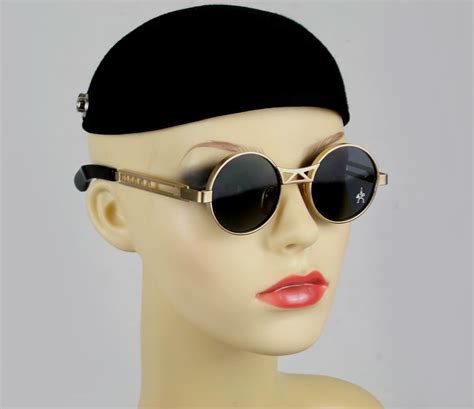 Hi Tek Round Black Metal Sunglasses With Black Lenses Ht 165 Hitek Round Metal