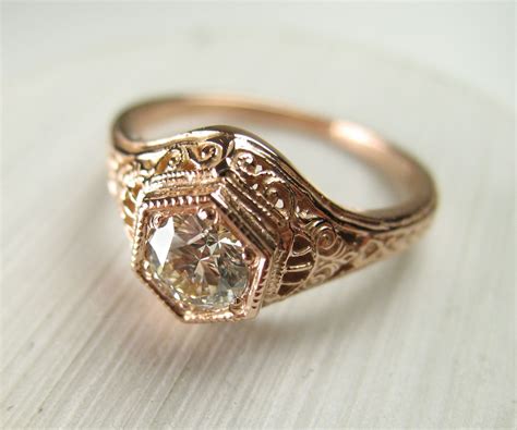Buy A Hand Crafted Filigree Antique Vintage Engagement Diamond Ring
