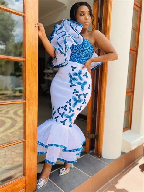 New Tswana Traditional Dresses For African Wedding Shweshwe Home