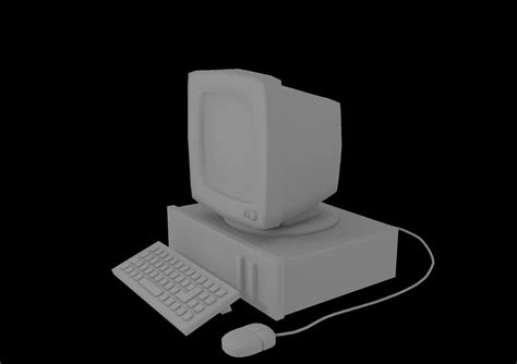 3d Model Retro Computer Vr Ar Low Poly Cgtrader