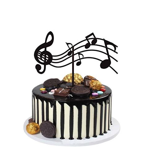 Buy Music Notes Cake Toppers Acrylicguitar Cake Toppers Musical Theme