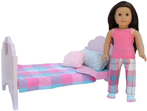 doll bed set for american girl doll or 18 doll complete bed set with linens and coordinating