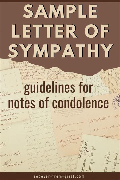 Sample Letter Of Sympathy Guidelines For Notes Of Condolence