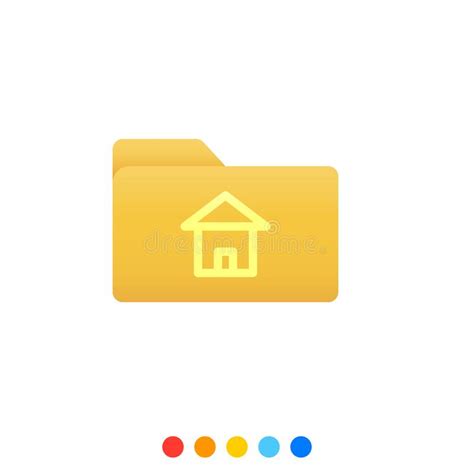 Flat Folder Design Element With House Symbolfolder Iconvector And