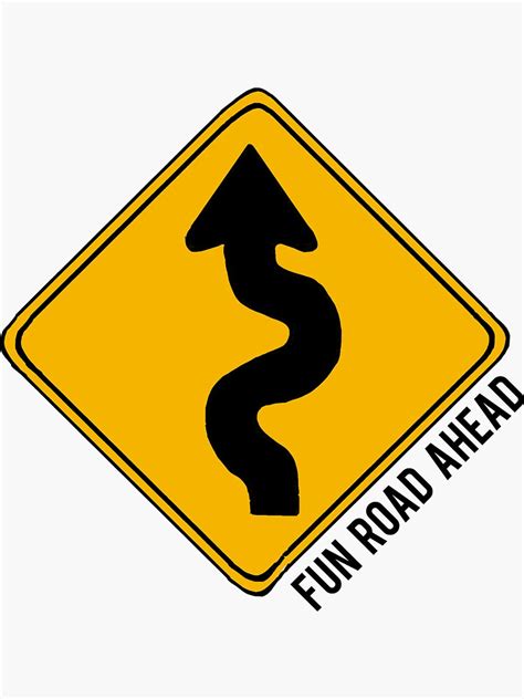 Winding Road Ahead Sign Sticker By Akachayy Redbubble