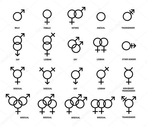 Vector Outlines Icons Of Gender Symbols — Stock Vector