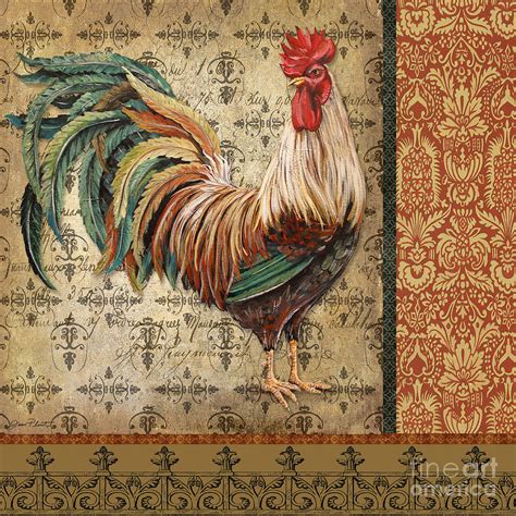 Vintage Rooster A Painting By Jean Plout Fine Art America