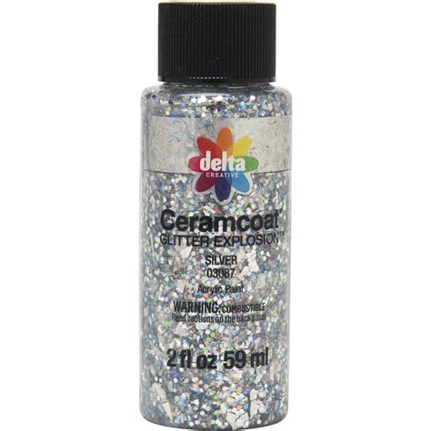 Shop Plaid Delta Ceramcoat Glitter Explosion Silver Oz Glitter Paint
