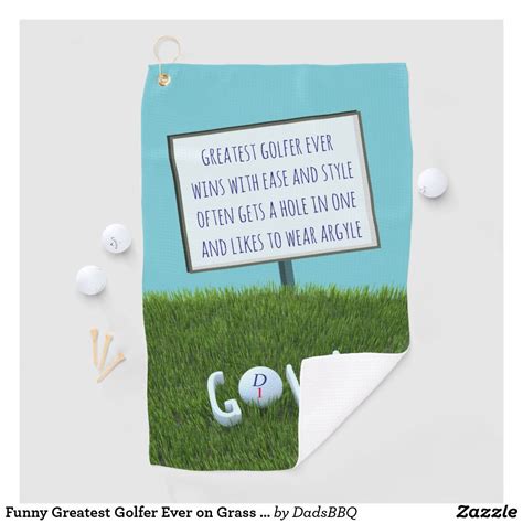 Funny Greatest Golfer Ever Poem Monogram Golf Towel Zazzle Golf
