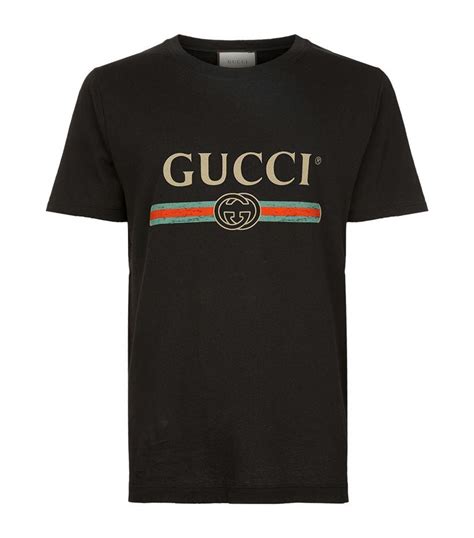 Gucci Fake Logo T Shirt In Black For Men Lyst Canada