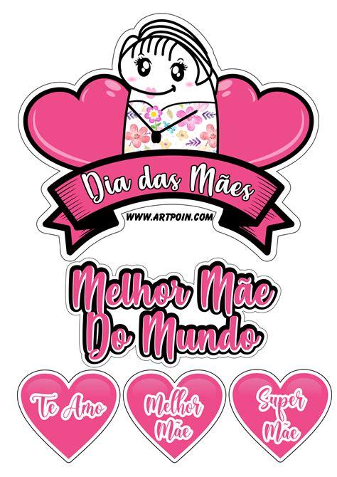 Dia Das Mães Topo De Bolo Flork Decoração Papelaria Melhor Mãe Do Mundo Png