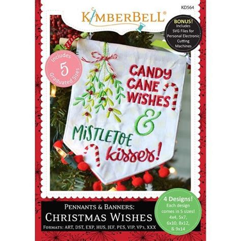 Kimberbell Pennants And Banners Christmas Wishes Embroidery Cd Etsy