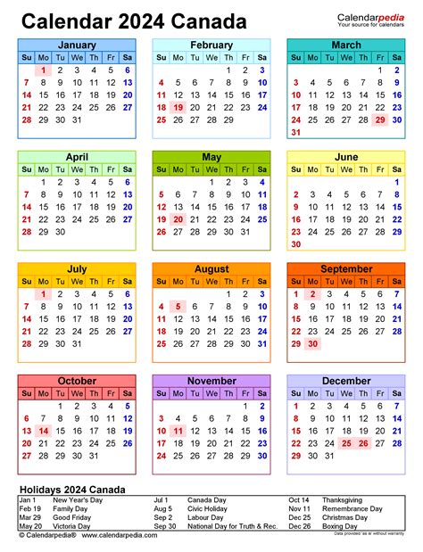 Canada Calendar 2024 Free Printable Pdf Templates
