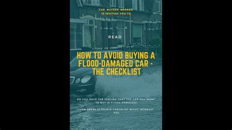 How To Avoid Buying Flood Damaged Car The 12 Checklist Flood Damage