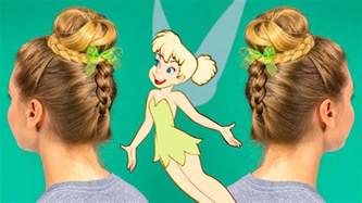 Tinker Bell Braided Bun Hair Tutorial By Disney Style Youtube