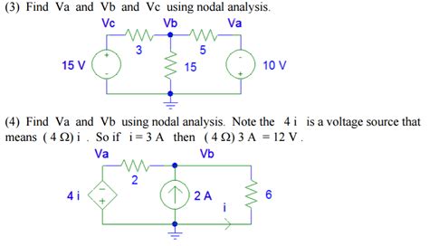 solved find va and vb and vc using nodal analysis find va