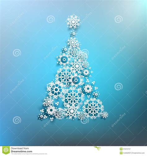 Perfect giant snowflake templates for themed parties or holiday decor! Paper Christmas Tree Made From Snowflakes. EPS 10 Stock ...