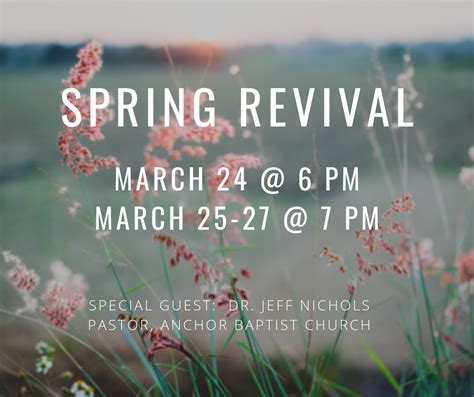 Coming Soon Spring Revival — Springfield Pfwb Church