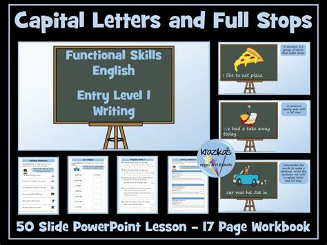 English Functional Skills Entry Level 1 Writing Capital Letters And