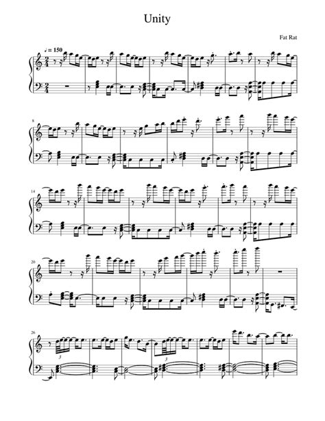 Unity Fat Rat Sheet Music For Piano Solo