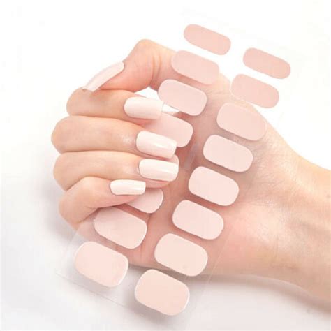 Light Pink Solid Nail Polish Strips Opaque Nail Wraps Stickers Press On Pale 09 Ebay
