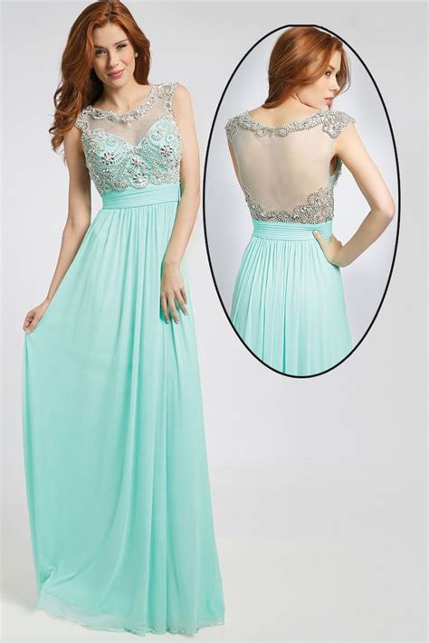 2015 New Arrival Scoop Prom Dresses A Line Chiffonandtulle With Beads And Ruffles Usd 14999