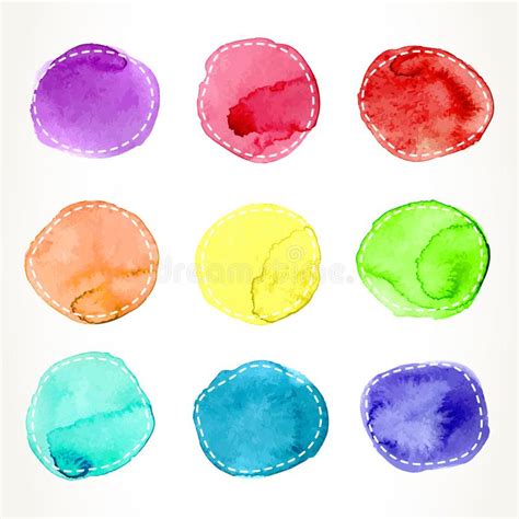 Dashed Watercolor Circles Stock Vector Illustration Of Drawn 111675496