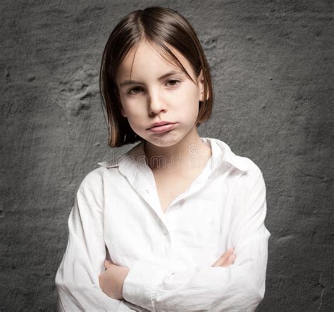 Little Girl With Bored Expression Stock Image Image Of Child Face