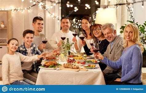 May 30, 2019 sure, a glass of wine is good on its own, but pair it with the right food and the flavors of each will really sing. Happy Family Having Dinner Party At Home Stock Photo ...
