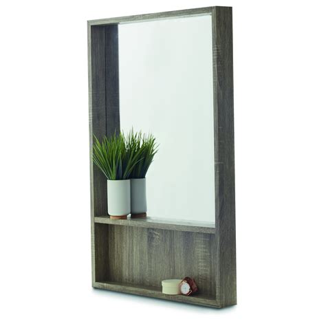 Bathroom wall mirror with shelf. Rectangle Shelf Mirror | Kmart