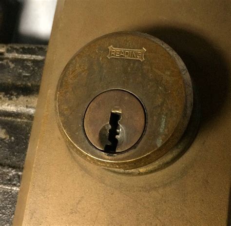 Vintage Reading Brass Door Knob Latch Lock Set Mortise Lock With Key