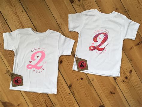 Too Cute 2 Year Olds Birthday T Shirt White Top With Pink And Etsy