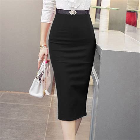 New Fashion 2016 Womens Skirt Sexy Slit Open Slim Stretch Pencil Skirt High Waist Elegant