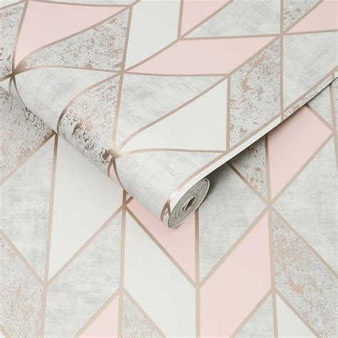 Milan Geo Blush Pink Pink Geometric Wallpaper Pink Wallpaper Bedroom