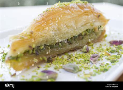 Baklava Mit Pistazien Traditionelles T Rkisches Dessert Stockfotografie