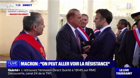 Emmanuel Macron est arrivé au collège Louise Michel de Ganges dans l