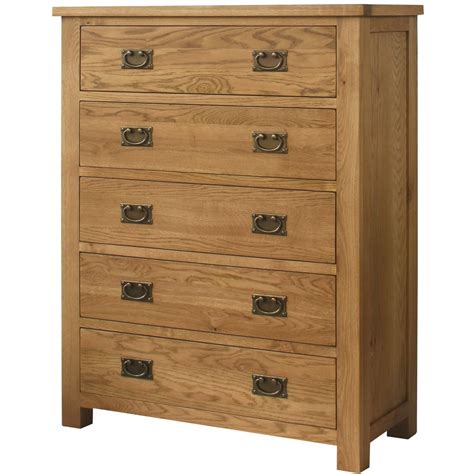 Other chests of drawers with five or six drawers often have two small top drawers as well. Rustic Saxon Solid Oak Wooden 5 Drawer Chest of Drawers ...