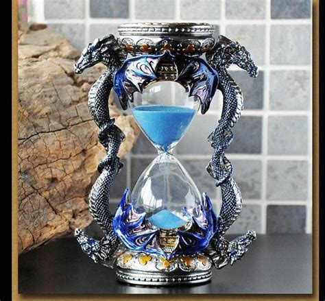 Blue Dragon Hourglass Set Timer Medieval Home Decor Handmade Etsy