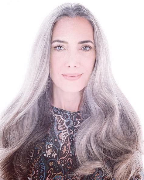 Manon Crespi Silver Haired Beauties Grey Blonde Hair Long Gray Hair
