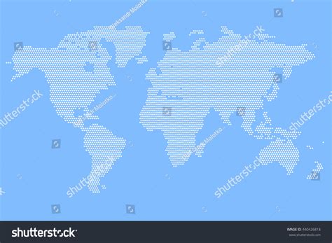 Vector World Map Filled Circles Abstract Stock Vector 440426818