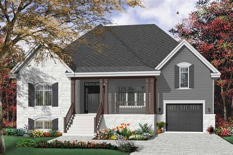 Side split house floor plans awesome ranch contemporary. Split Level Home Plan with Welcoming Front Porch - 21728DR ...