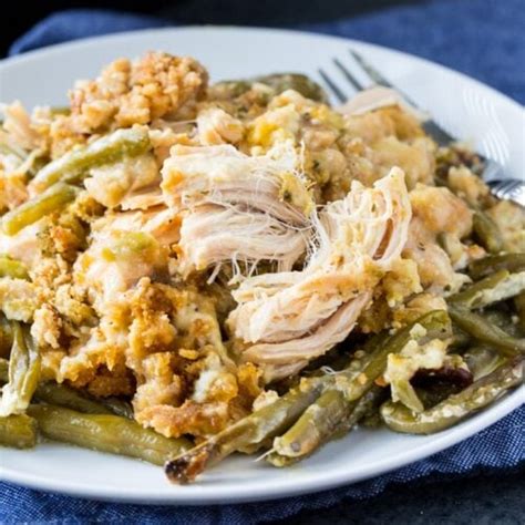 Crock Pot Chicken And Stuffing With Green Beans Spicy Southern Kitchen