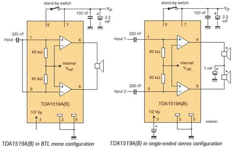 6 Watt Audio Amplifier Schematic Circuit With Tda1519 Audio Amplifier