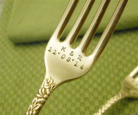 Initials And Date Wedding Forks Wedding Cake Forks Set Custom Etsy