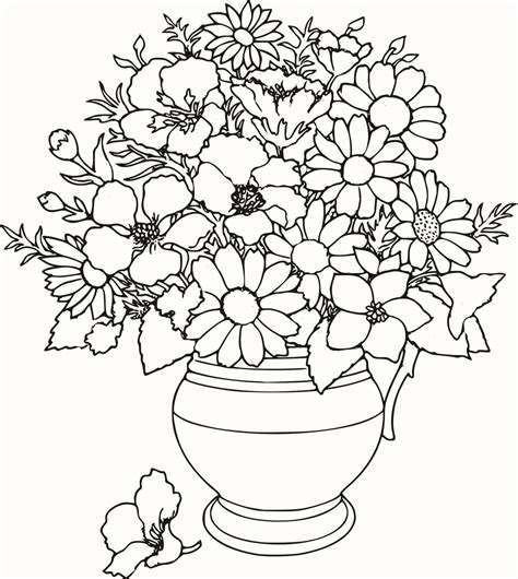 There are pretty and beautiful pictures of rose that are perfect to colorize and use as a valentine or birthday greeting companion for your loved one! vase of flowers colouring pages - Google Search | Rose ...
